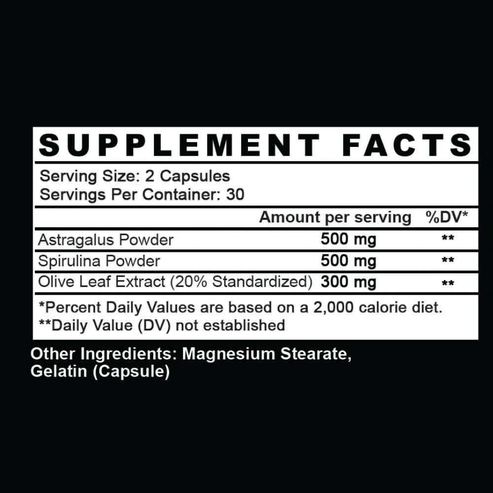 2-Pack: Angry Supplements Herbal Defense Anti Viral Immune Support, Spirulina Olive Leaf DailySale