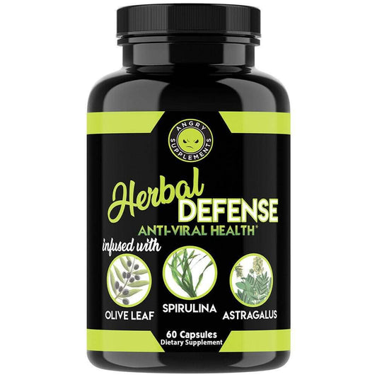 2-Pack: Angry Supplements Herbal Defense Anti Viral Immune Support, Spirulina Olive Leaf DailySale