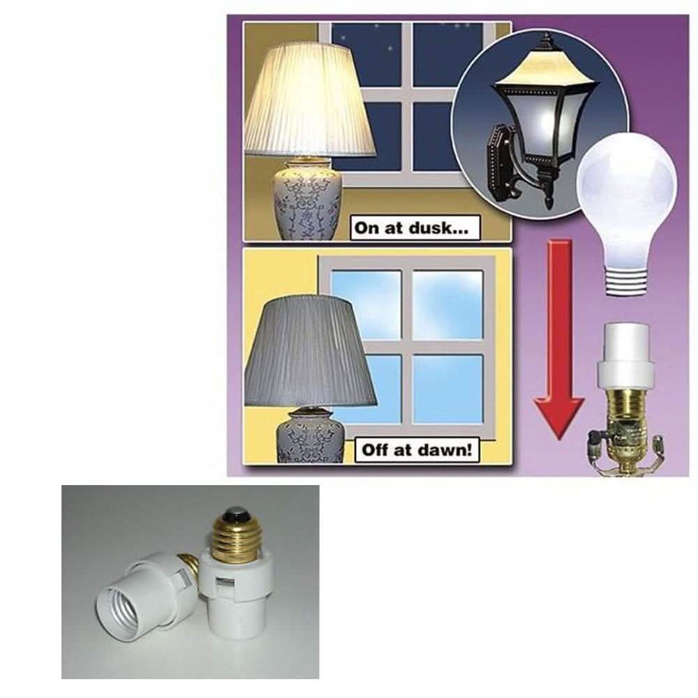 2-Pack: Automatic Lamp Sensors Dusk Dawn Security Light Bulb Socket DailySale