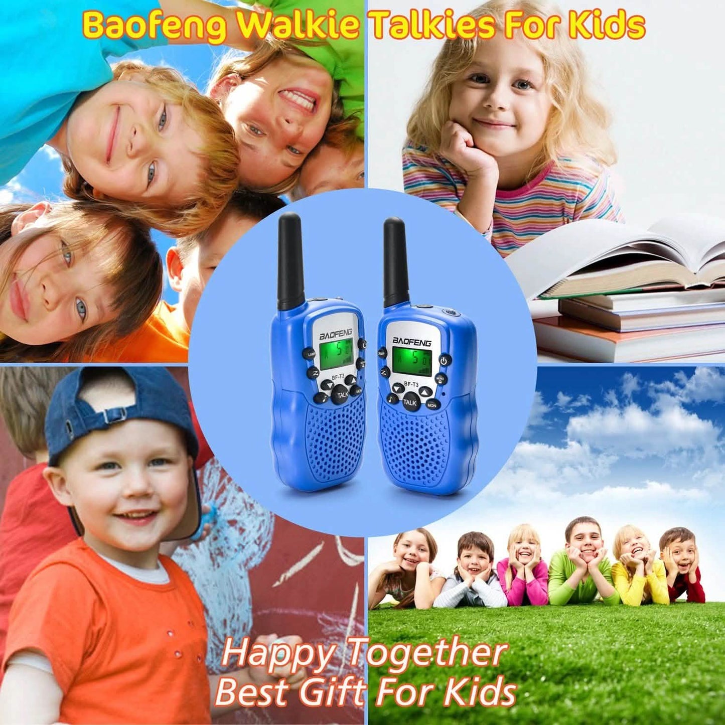 2-Pack: Baofeng Kids 2 Way Radio Walkie Talkies 22 Channel 3-5 Miles FRS/GMRS Toy DailySale