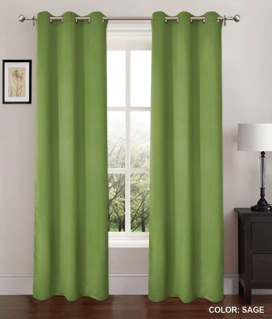 2-Pack: Blackout Window Shade Curtains - Color: Sage DailySale