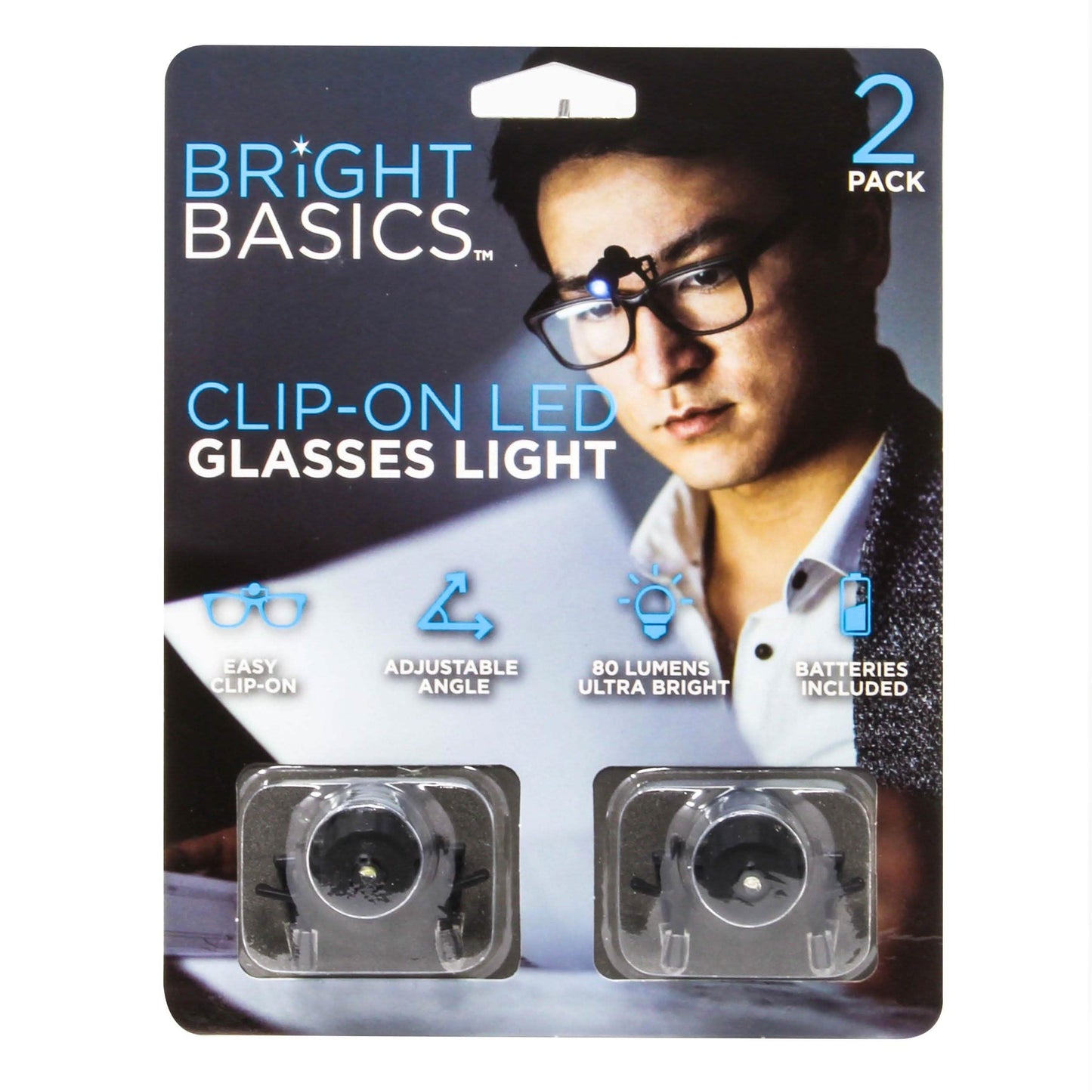 2-Pack: Bright Basics Universal Clip-On Led Glasses Light DailySale