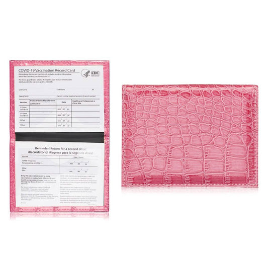 2-Pack: Faux Crocodile Leather Bling CDC Vaccination Card Immunization Record Protector Holder Passport DailySale