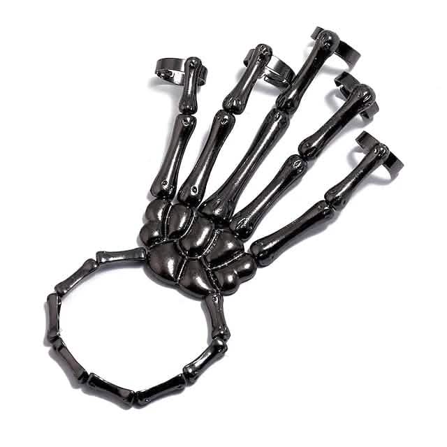 2-Pack: Gothic Bone Bracelet with Ring DailySale