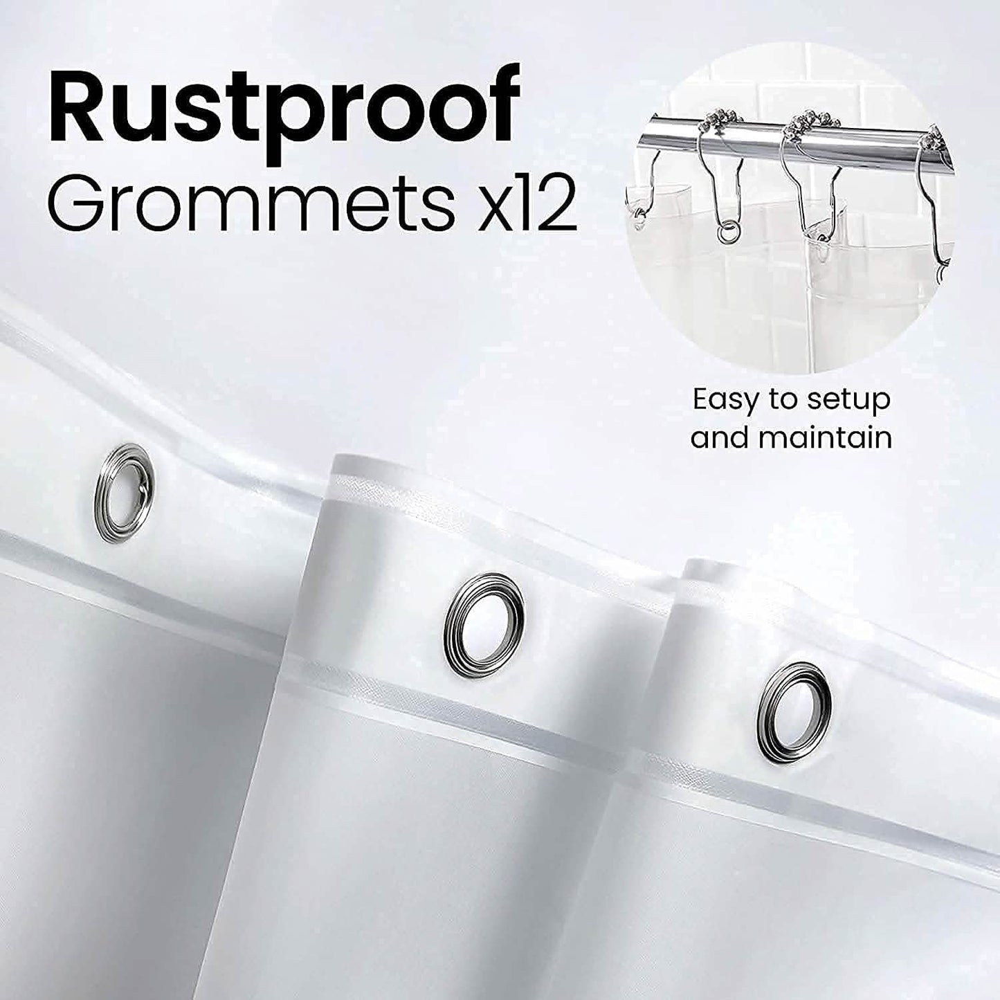 2-Pack: Hotel-Quality Heavy Shower Curtain Liner with Metal Grommets + Magnets DailySale