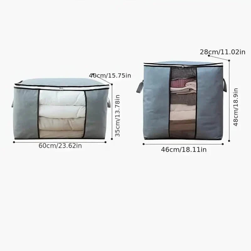 2-Pack: Large Storage Bag Organizer with Reinforced Handle, Clear Window & Sturdy Zippers DailySale