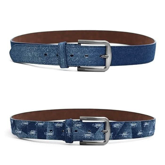 2-Pack: Men's Parquet Jean Washed Denim Belts - Size: Small DailySale