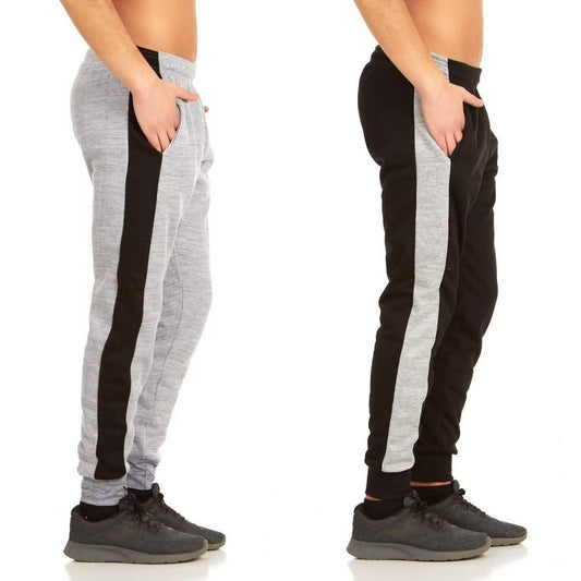 2-Pack: Men's Striped Marled Fleece Jogger Pants DailySale