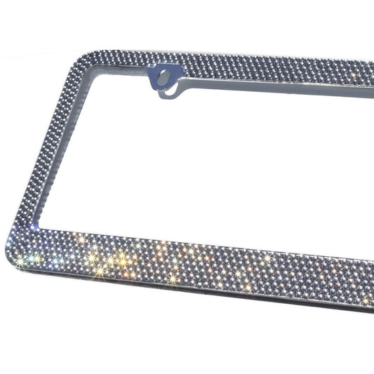 2-Pack: Metal License Plate Frame Bling RhineStones Chrome Swarovski Crystal Diamond DailySale