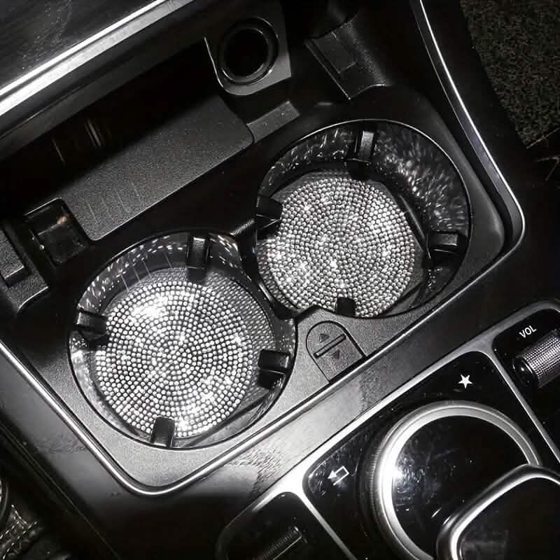 2-Pack: Shimmering Diamond Car Cup Mats DailySale