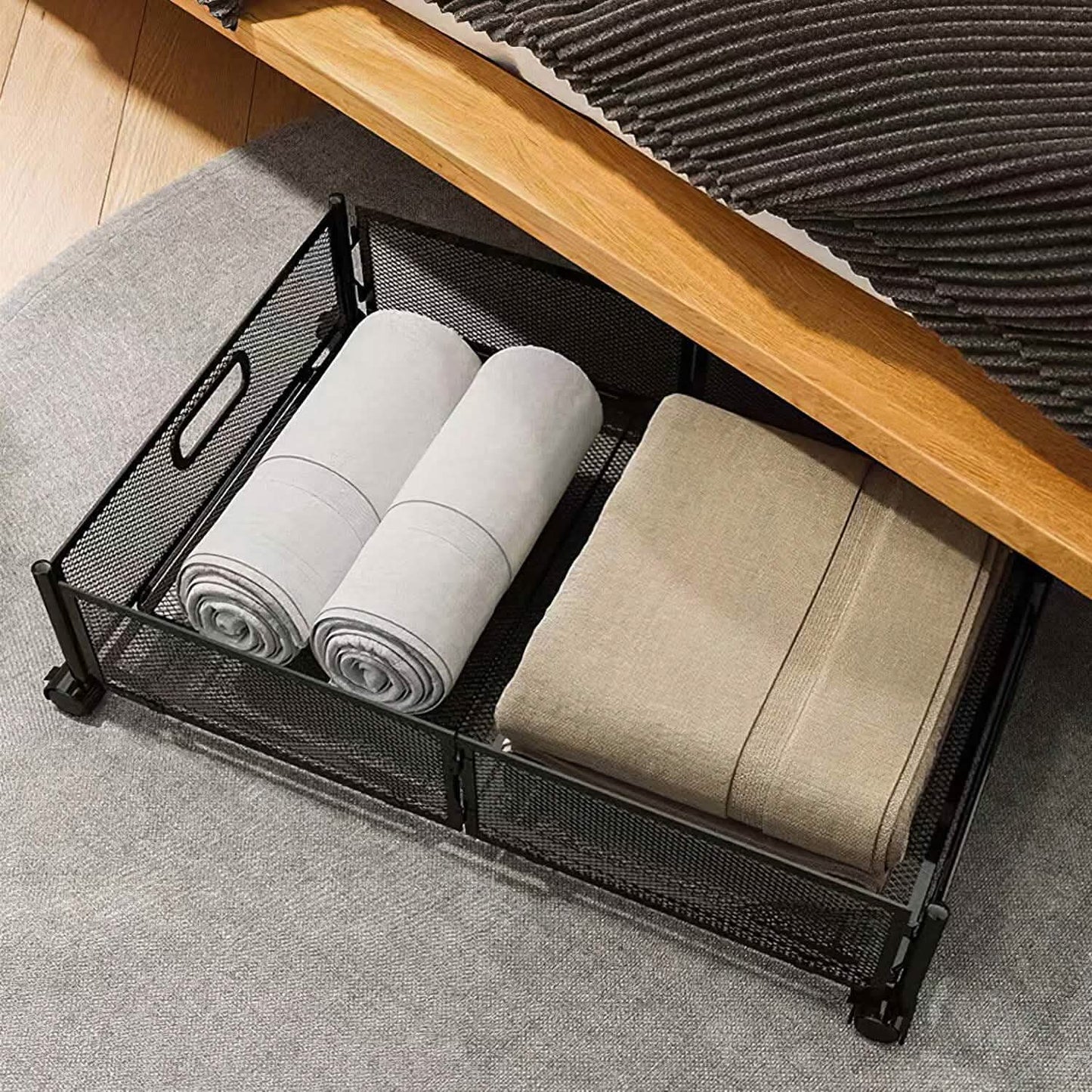 2-Pack: Under Bed Storage Container Foldable Rolling Storage Bin DailySale