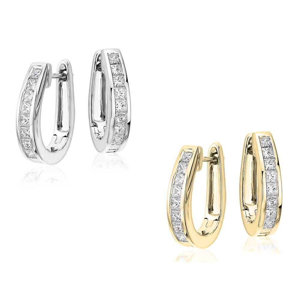 2-Pair: Oval Crystal Hoop Earrings DailySale