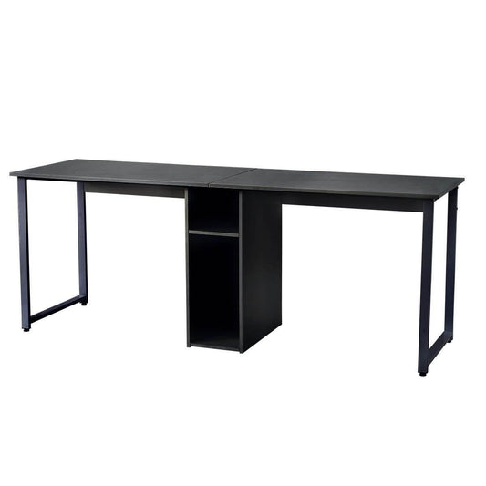 2-Person Metal Desk with Open Shelves DailySale
