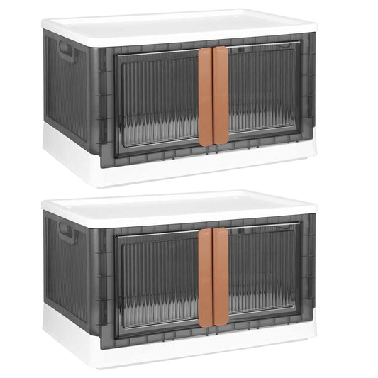 2-Piece: Foldable Stackable Storage Bins with Lid DailySale