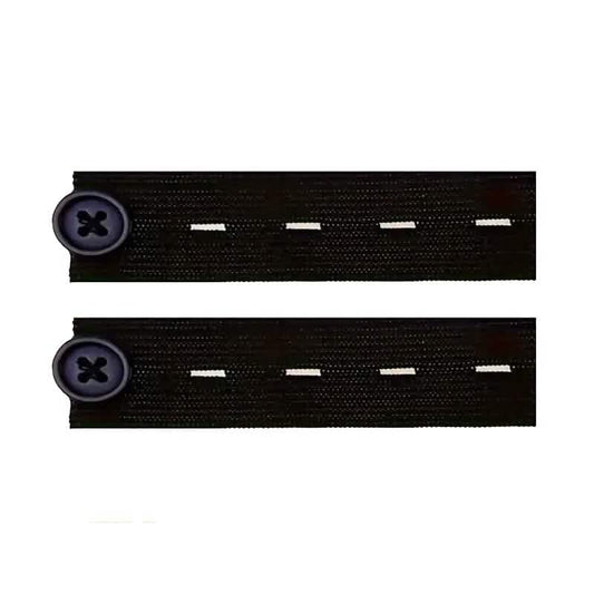 2-Pack: Black Interlocking Tape Waistband Extender Buttons for Jeans and Pants DailySale
