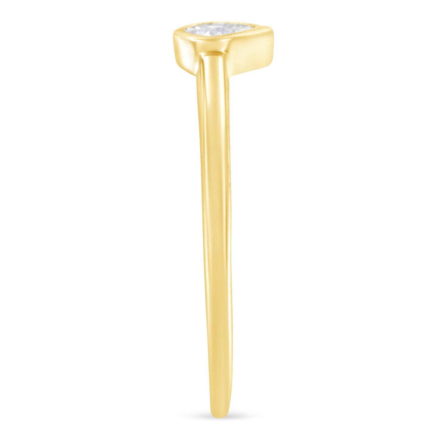 14K Yellow Gold Plated .925 Sterling Silver 1/20 Carat Diamond Teardrop Pear-Shaped Miracle Set Petite Fashion Ring (J-K Color, I1-I2 Clarity) - Size 6 Bids.com