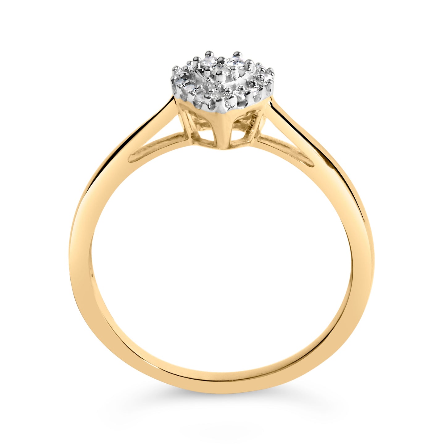 10K Yellow Gold 1/10 Cttw Diamond Heart and Halo Promise Ring Bids.com
