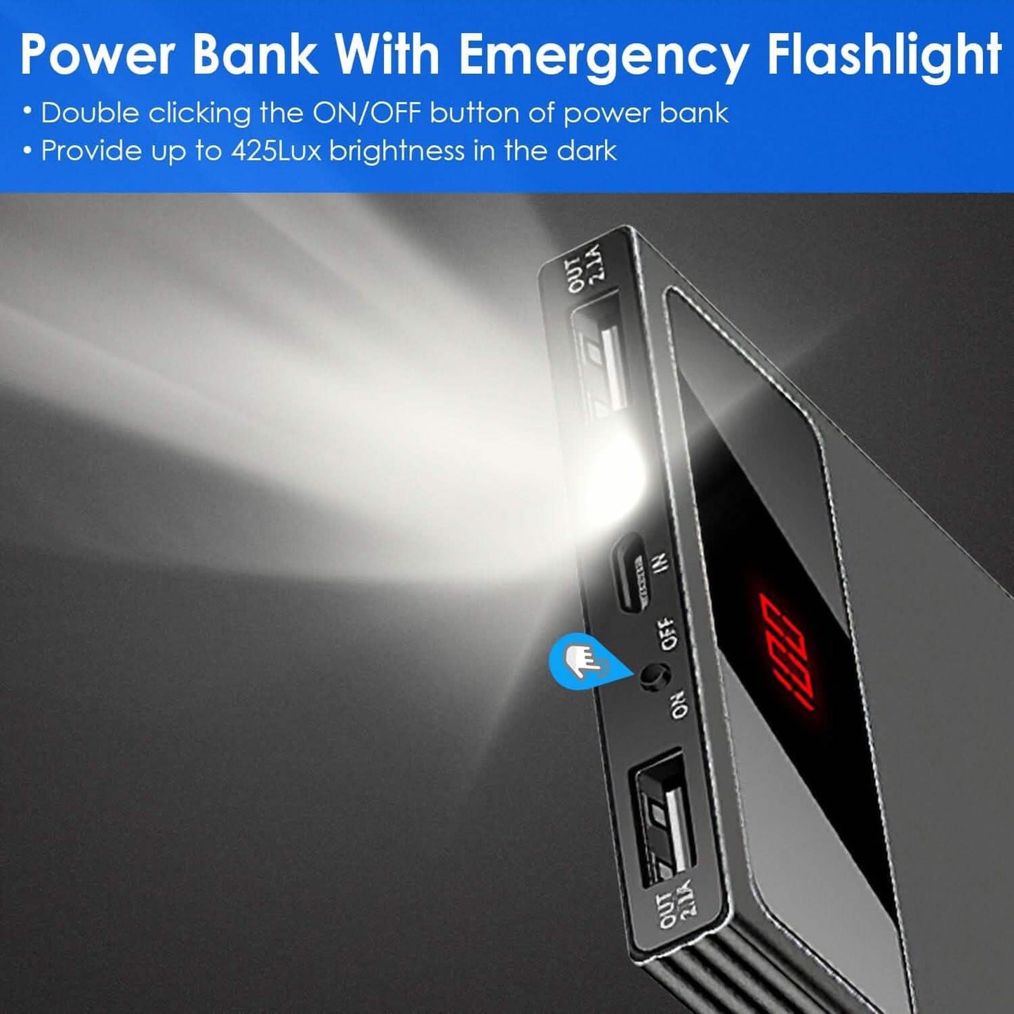 20,000mAh Power Bank Ultra-thin External Battery Pack DailySale