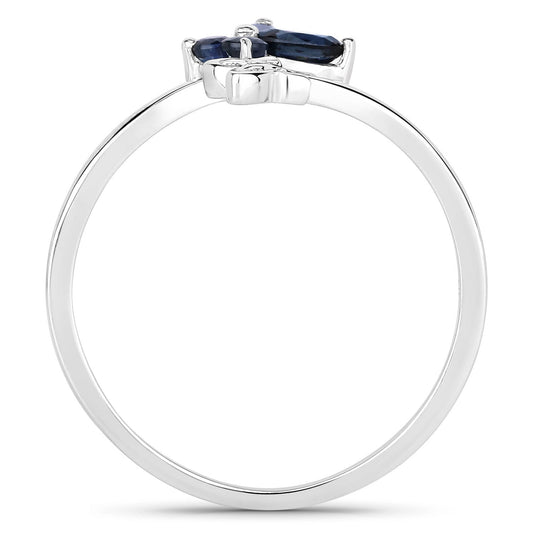 0.26 Carat Genuine Blue Sapphire .925 Sterling Silver Ring Bids.com