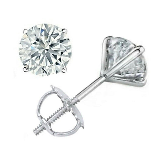 2.15 Ct Diamond Stud Earrings Natural Round Real 14k White Gold Martini F-G/I1 DailySale