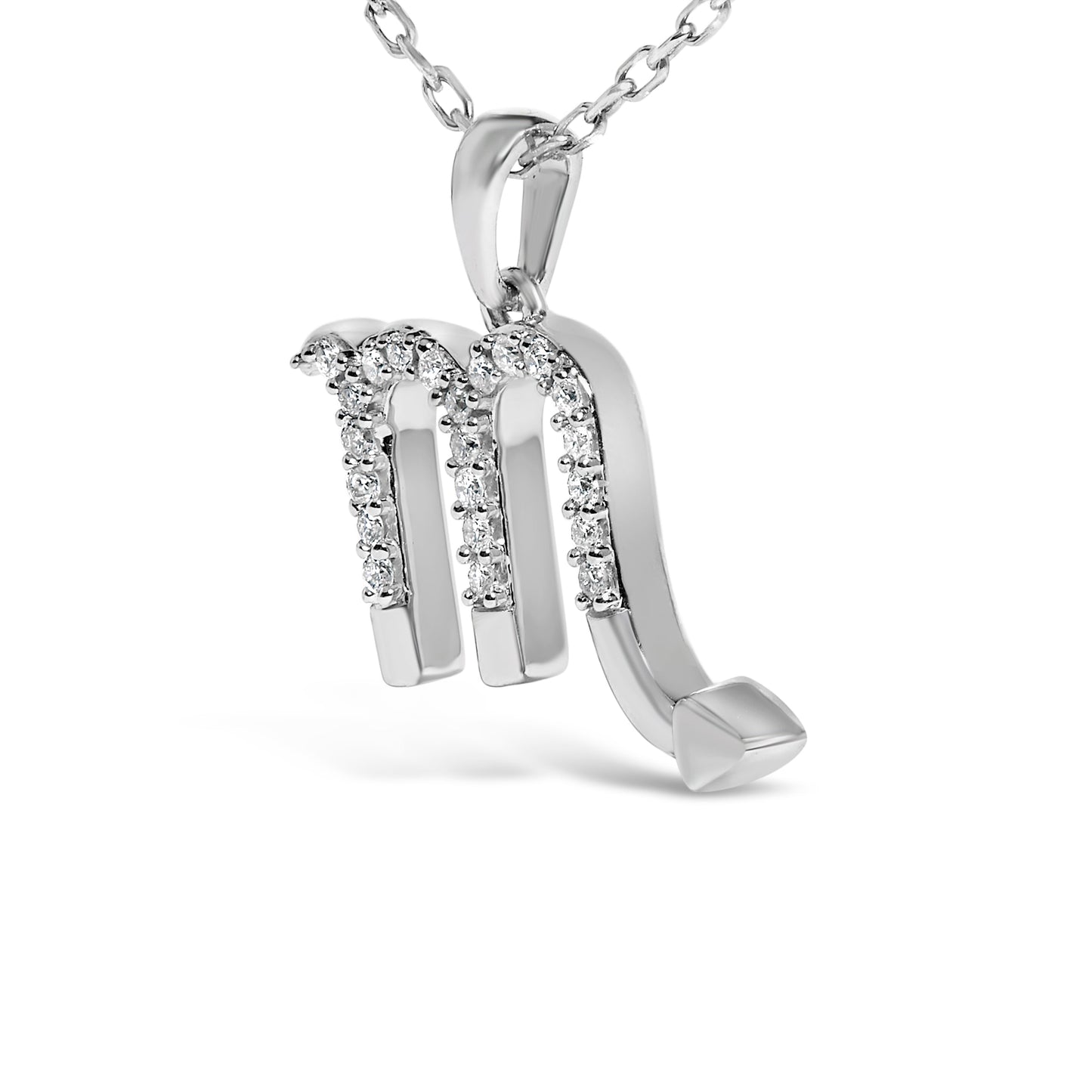 Sterling Silver 1/7 Cttw Diamond Scorpio Zodiac Pendant Necklace Bids.com