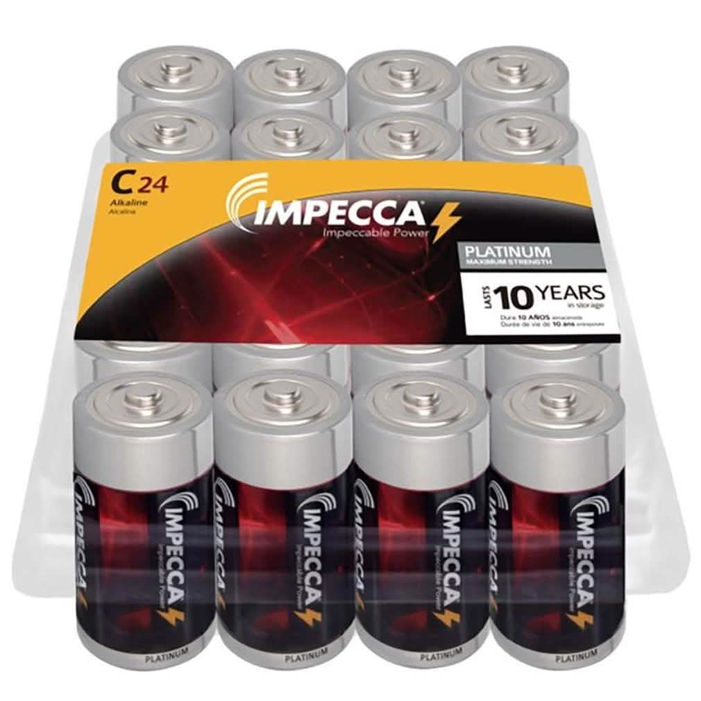 24-Pack: Impecca Alkaline C LR14 Platinum Batteries DailySale
