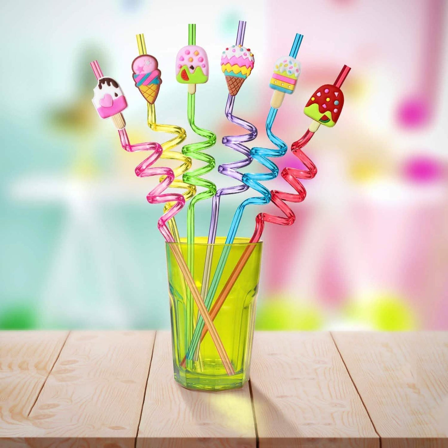 24-Pack: Reusable Ice Cream Straws for Birthday Party Supplies DailySale
