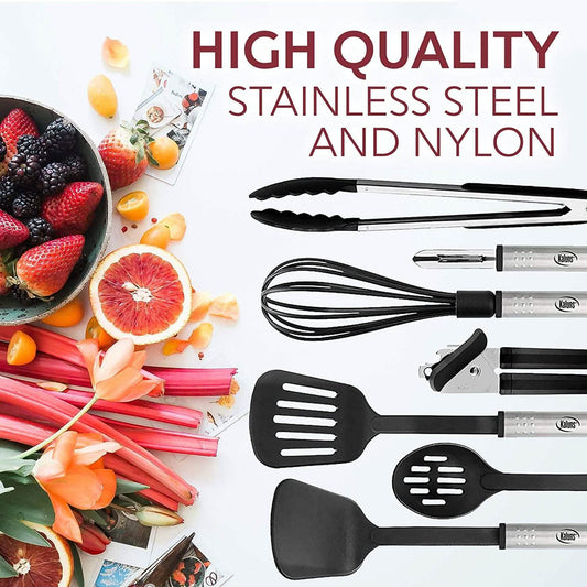 24-Piece Set: Nylon and Stainless Steel Utensil Set DailySale