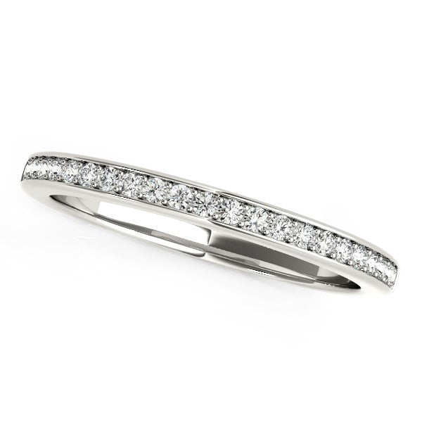 14k White Gold Classic Style Diamond Wedding Band (1/5 cttw) Bids.com