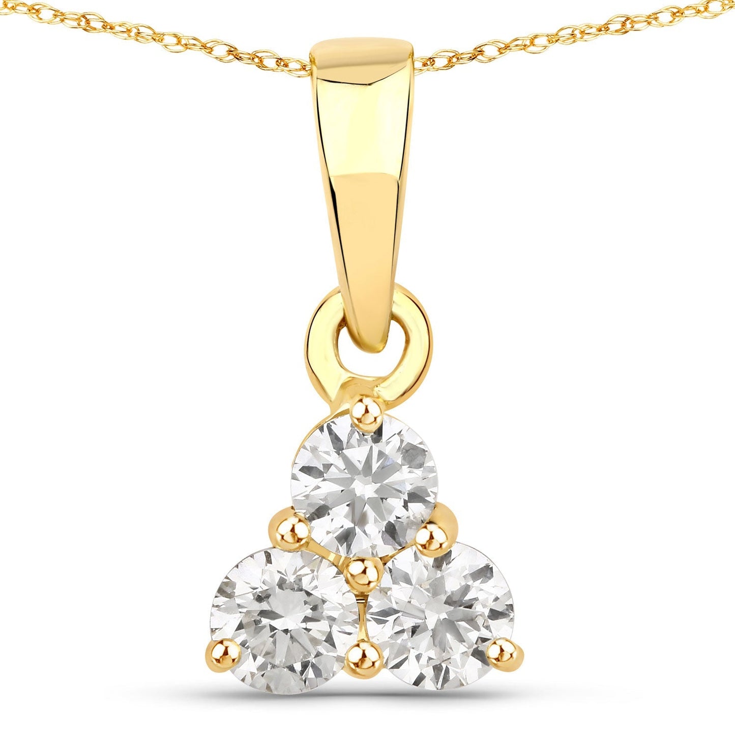 0.33 Carat Genuine Lab Grown Diamond 14K Yellow Gold Pendant Bids.com