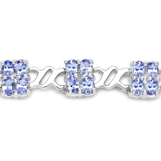 8.16 Carat Genuine Tanzanite .925 Sterling Silver Bracelet Bids.com