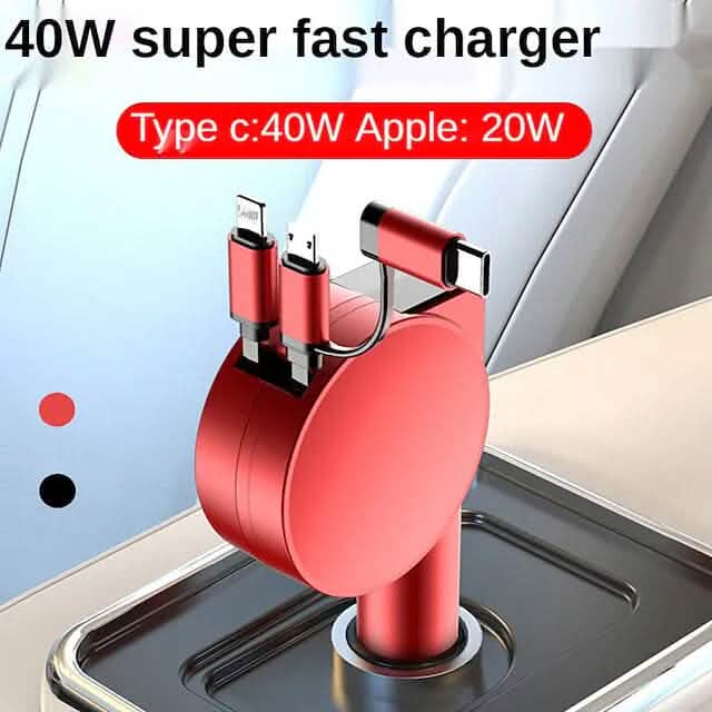3-in-1 Retractable Car Phone Charger DailySale