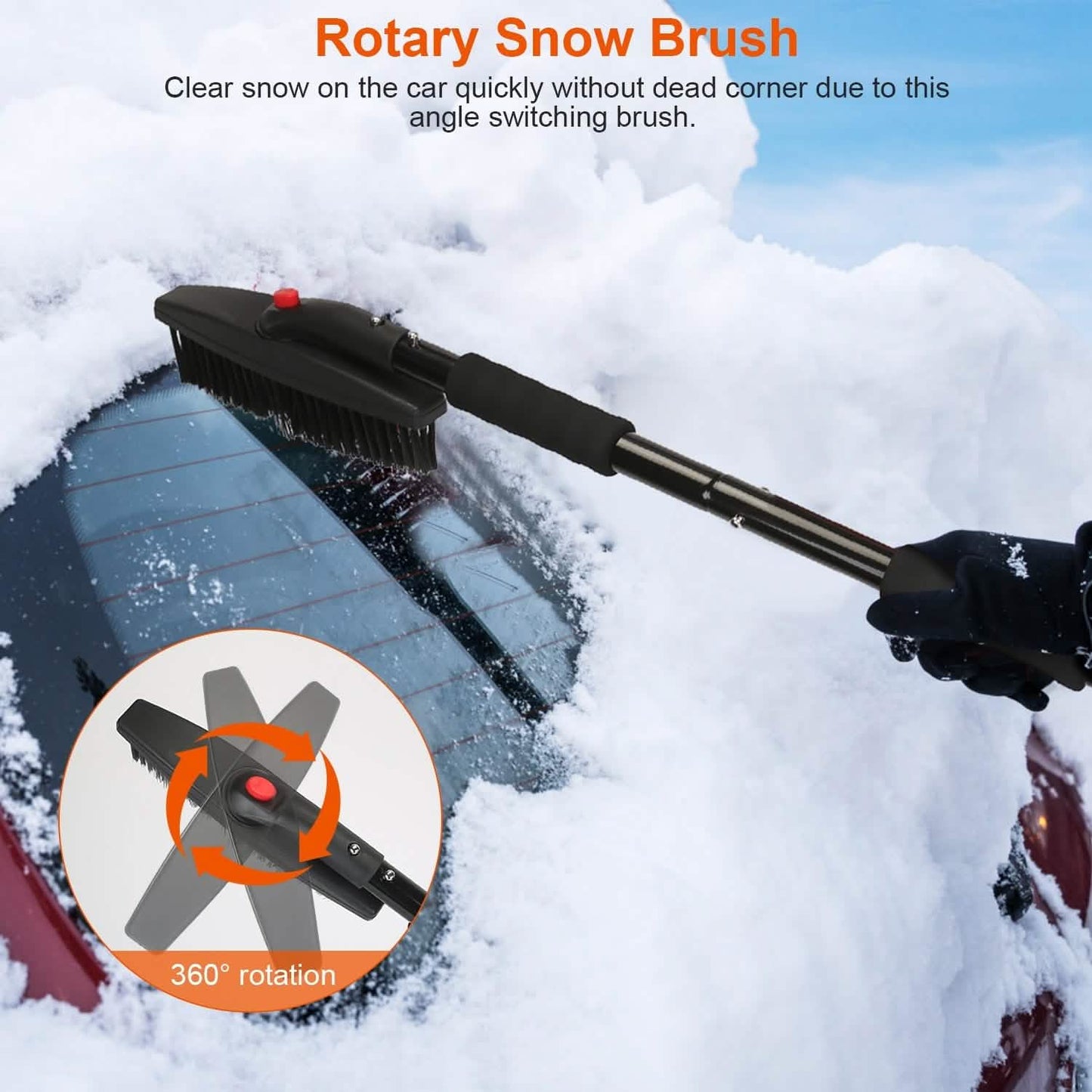 3-in-1 Snow Shovel Kit Brush Ice Scraper DailySale