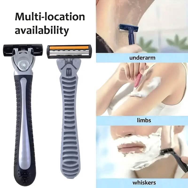 3-Layer Stainless Steel Razor Hair Removal 12 Shaving Blades and 1 Handle DailySale