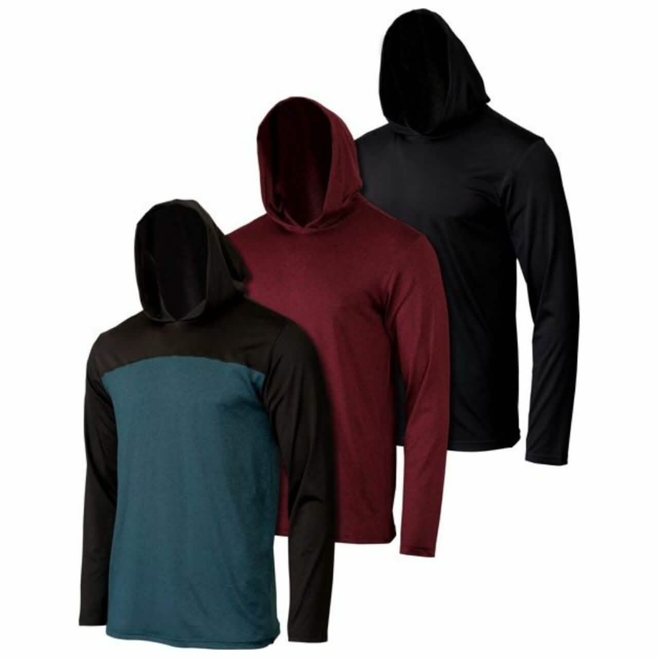 3-Pack: Men's Moisture Wicking Active Athletic Pullover Hoodies DailySale