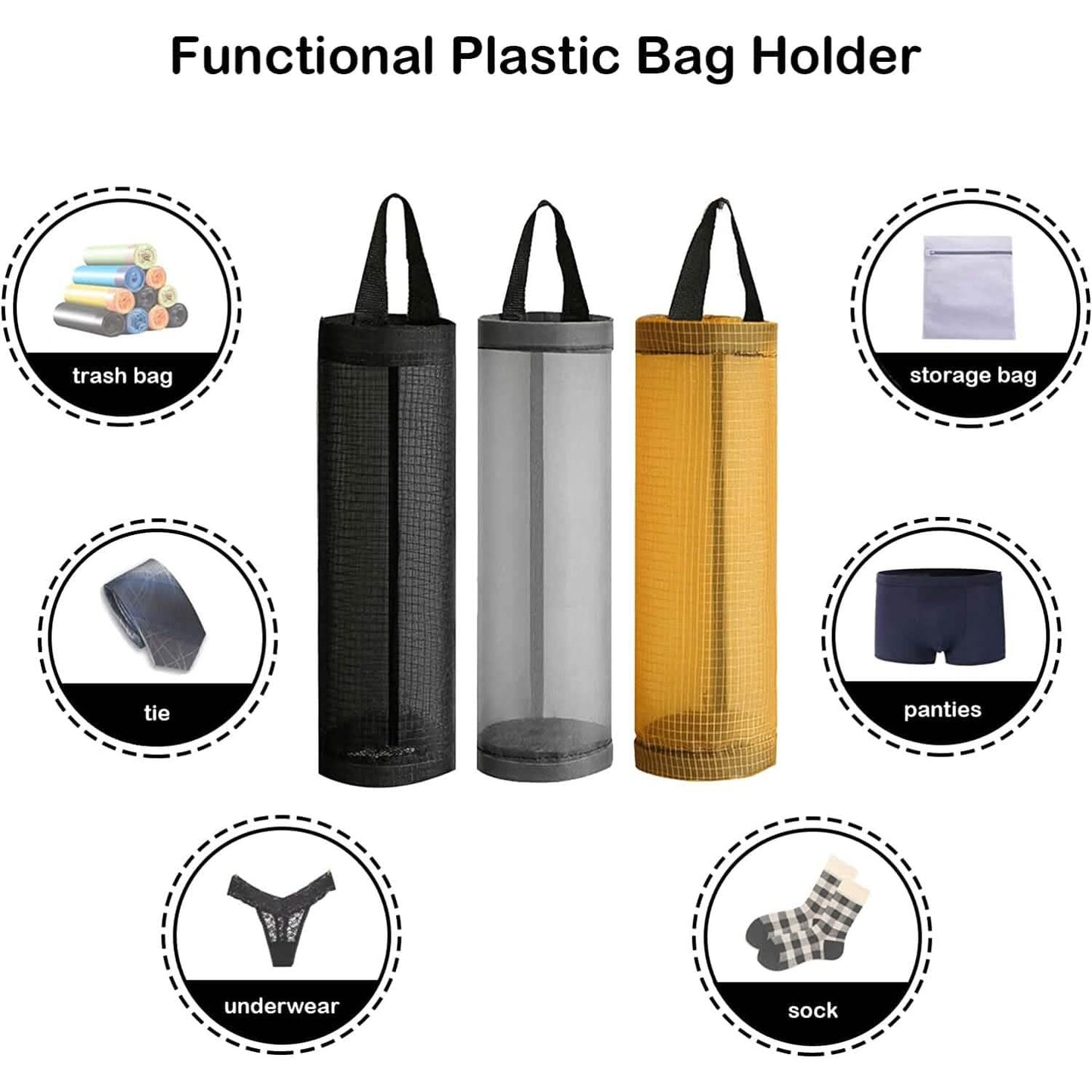 3-Pack: Plastic Mesh Grocery Bag Holder DailySale