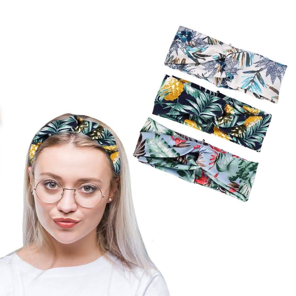 3-Pack: Women's Boho Floral Style Criss Cross Headband DailySale