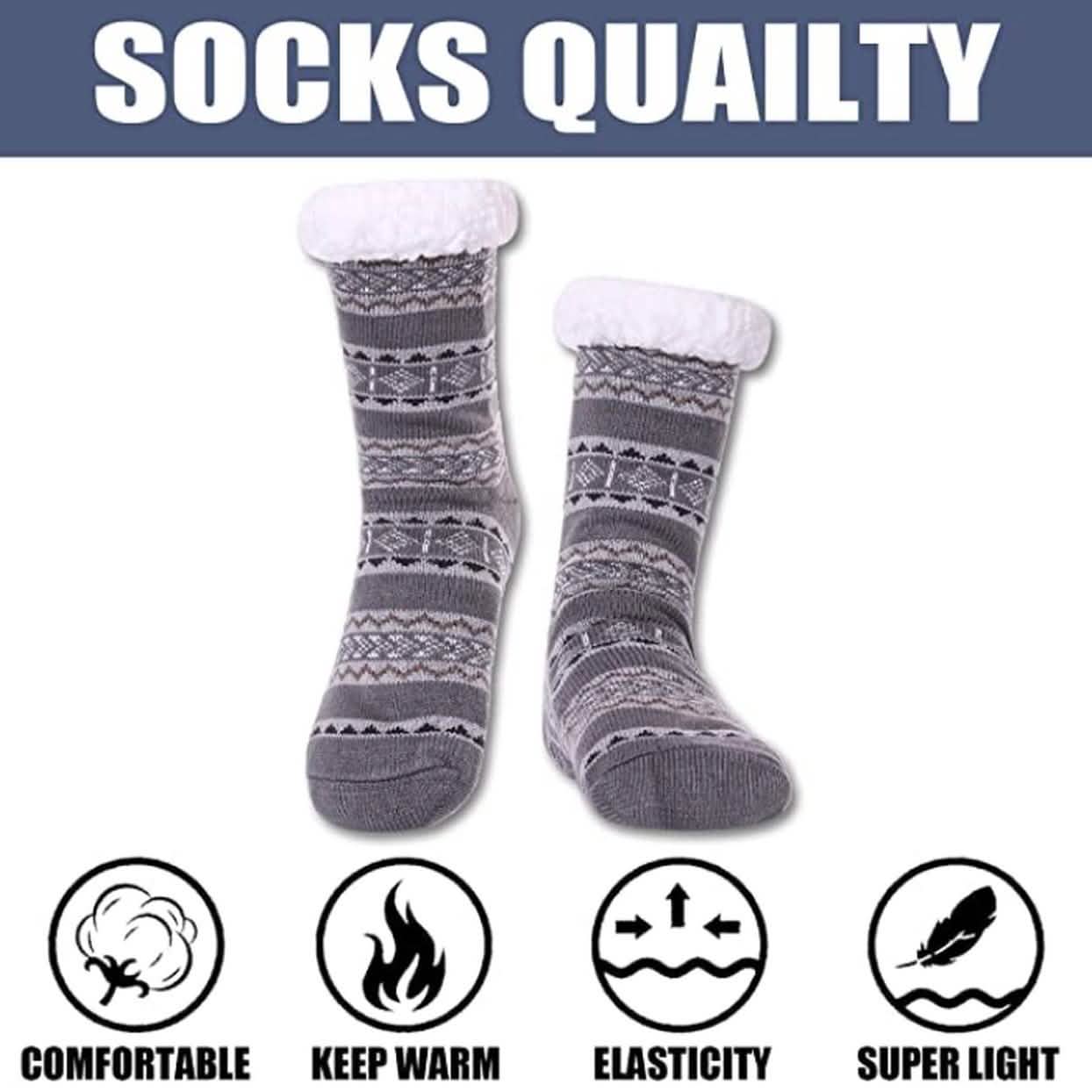 3-Pairs: Men's Assorted Soft Fluffy Sherpa Slipper Socks DailySale