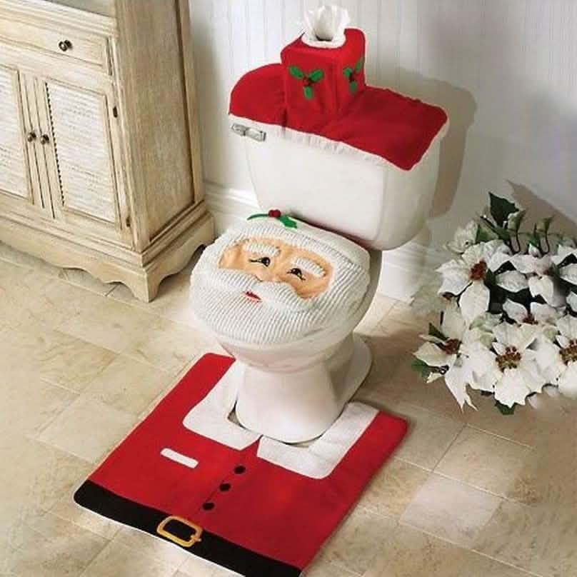 3-Peace: Santa Toilet Cover And Rug Set DailySale