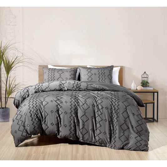 3-Piece Set: Bibb Home Tufted Clipped Duvet Cover DailySale