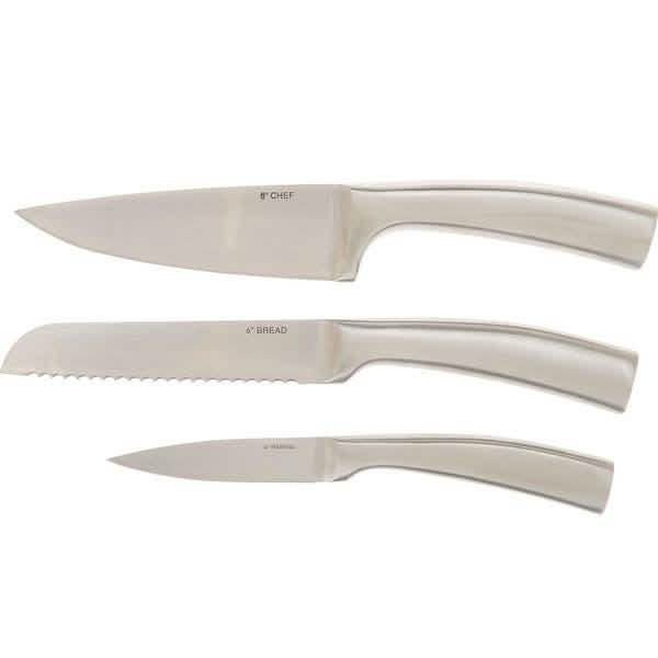 3-Piece: Valerie Bertinelli SS Metallic Knife Set DailySale