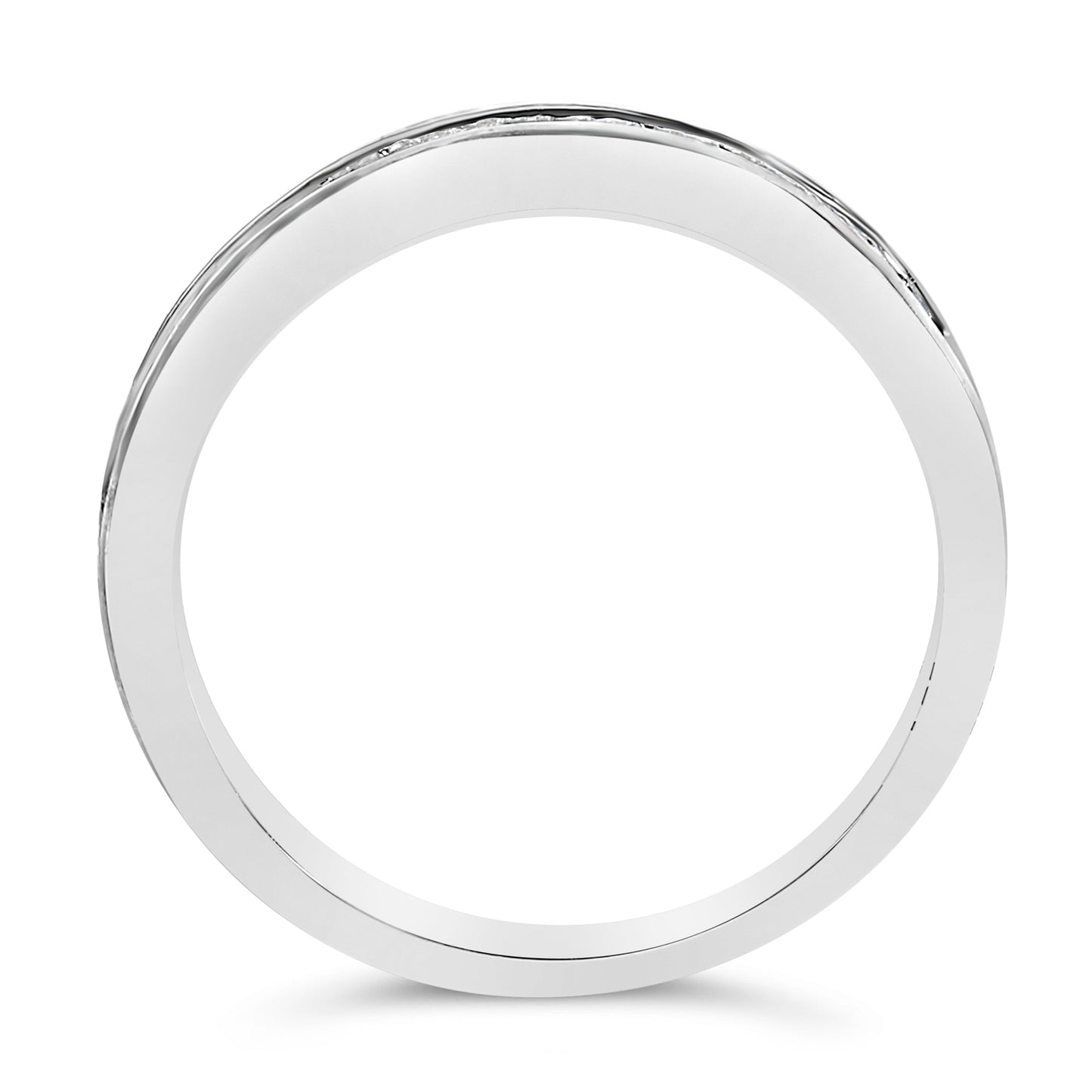 IGI Certified 1/2 Cttw Princess Cut Diamond 18K White Gold Channel Set Half Eternity Style Wedding Band Ring (H-I Color, SI2-I1 Clarity) - Size 4-1/2 Bids.com
