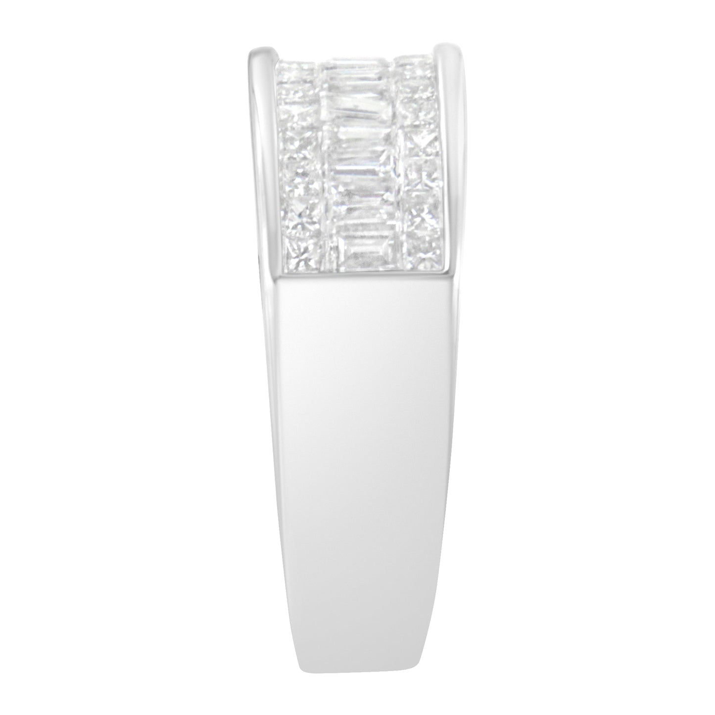 14K White Gold Princess and Baguette-cut Diamond Ring (1.0 Cttw, H-I Color, VS2-SI1 Clarity) - Size 6 Bids.com