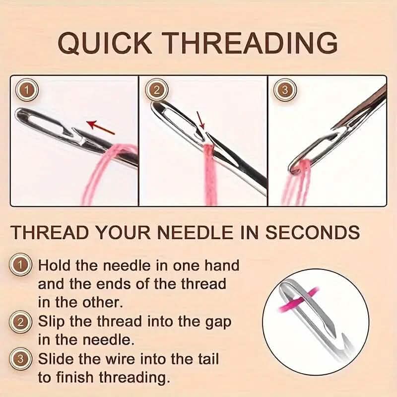 30-Pieces: Self-Threading Random Sizes Needles with Wooden Storage Tube DailySale