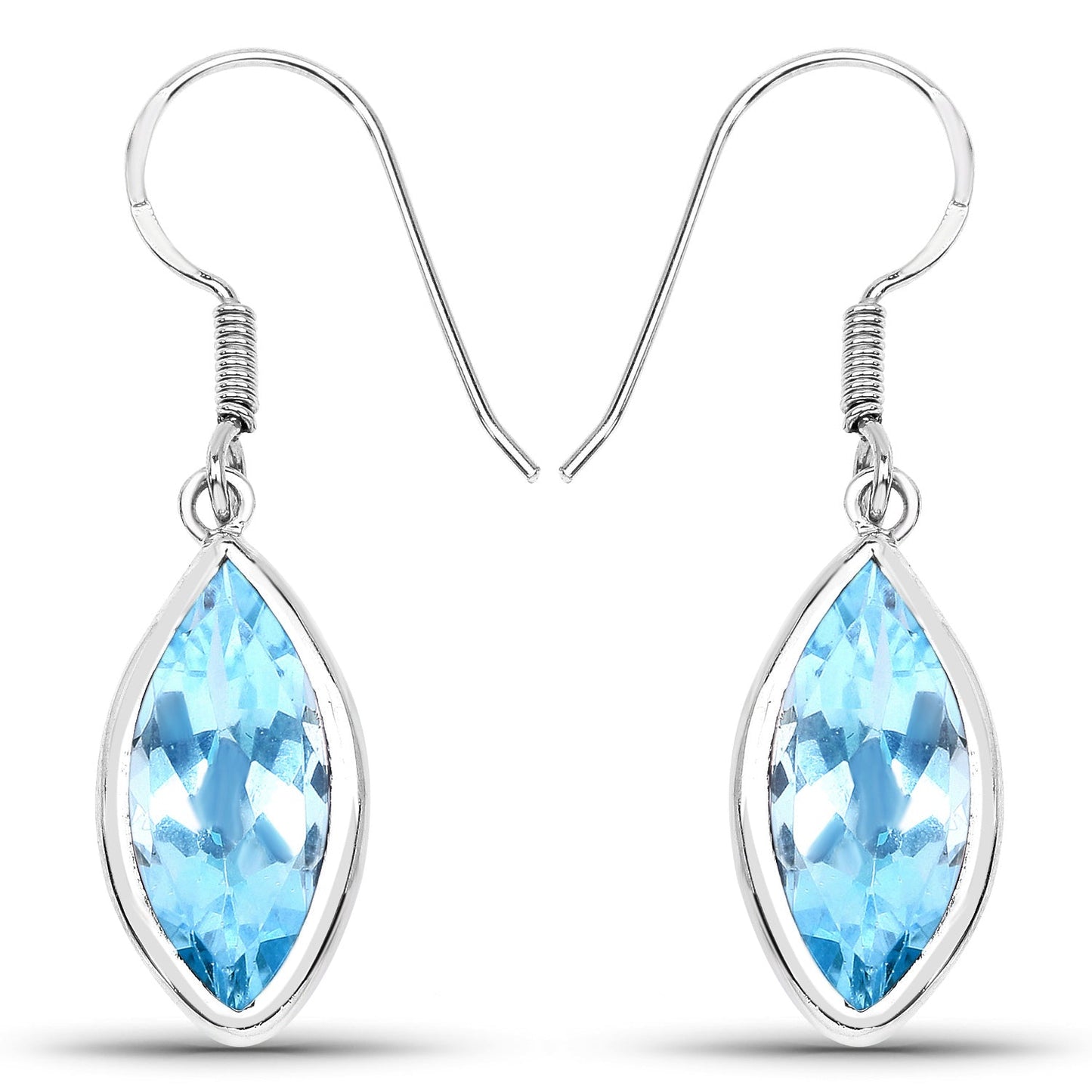 9.76 Carat Genuine Blue Topaz .925 Sterling Silver Earrings Bids.com
