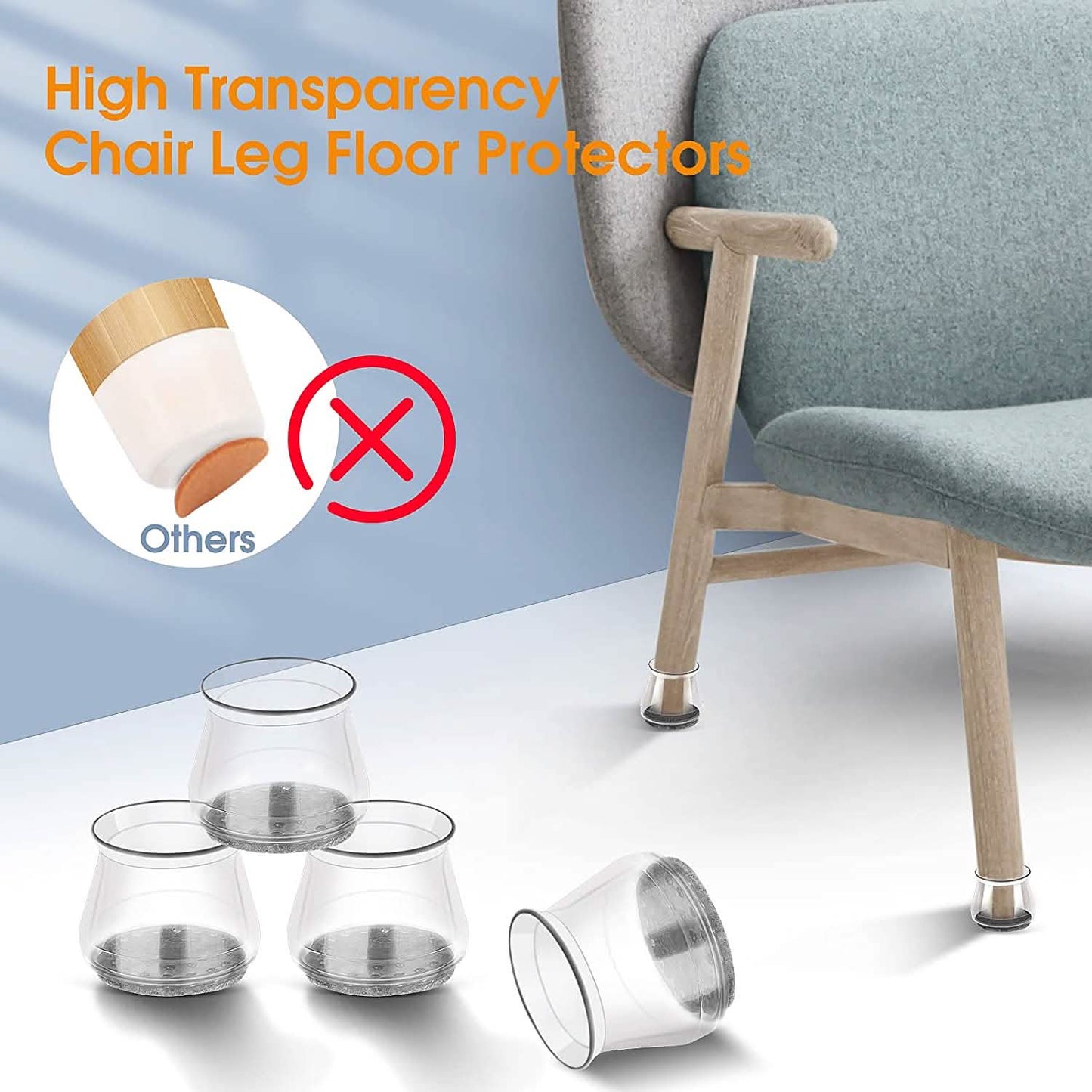 32-Piece: Clear Chair Leg Floor Protectors DailySale