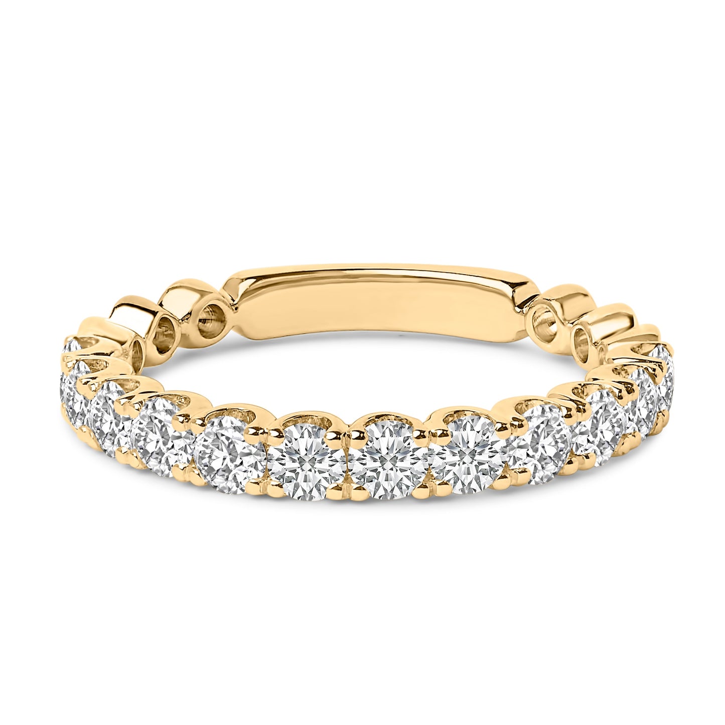 14K White Gold 1.00 Cttw Round Diamond Prong Set Wedding Band Bids.com