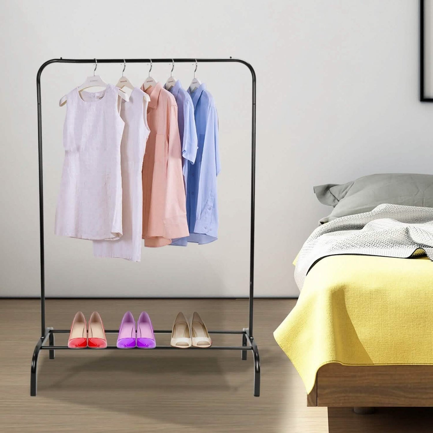 33Lbs Loading Garment Racks Freestanding with Bottom Shelf DailySale