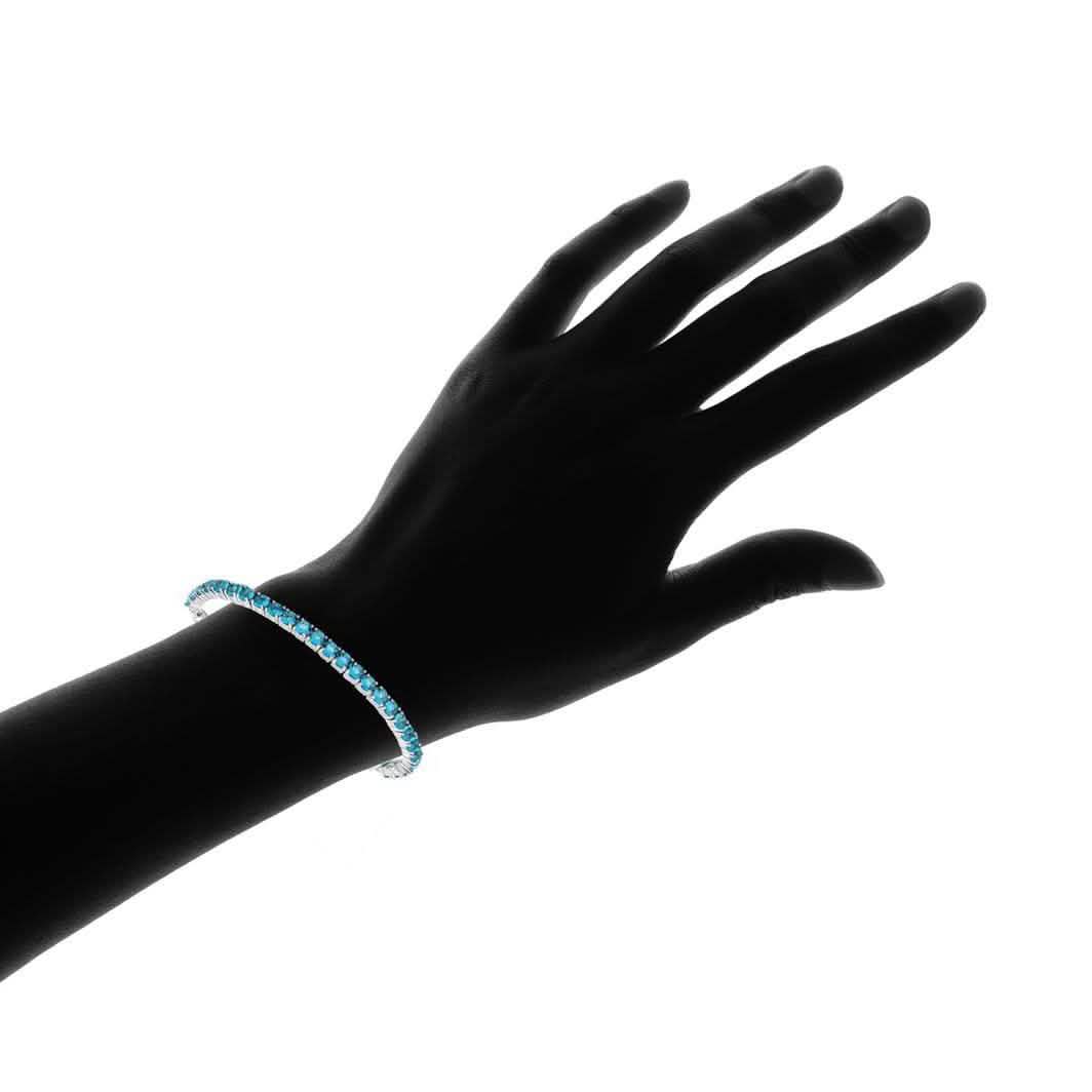 3.55 CTTW Created Aquamarine Cord Adjustable Bracelet DailySale