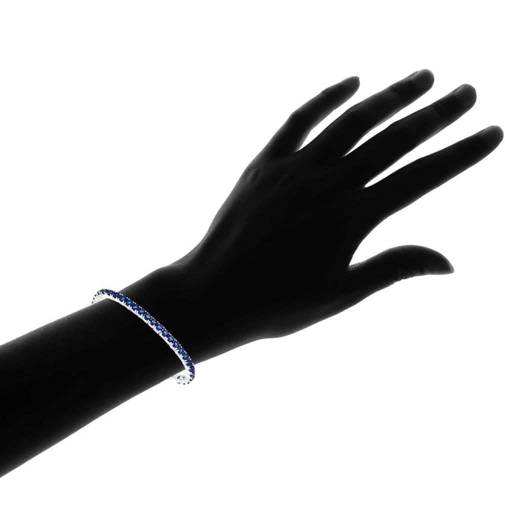 3.55 CTW Created Blue Sapphire Cord Adjustable Bracelet DailySale